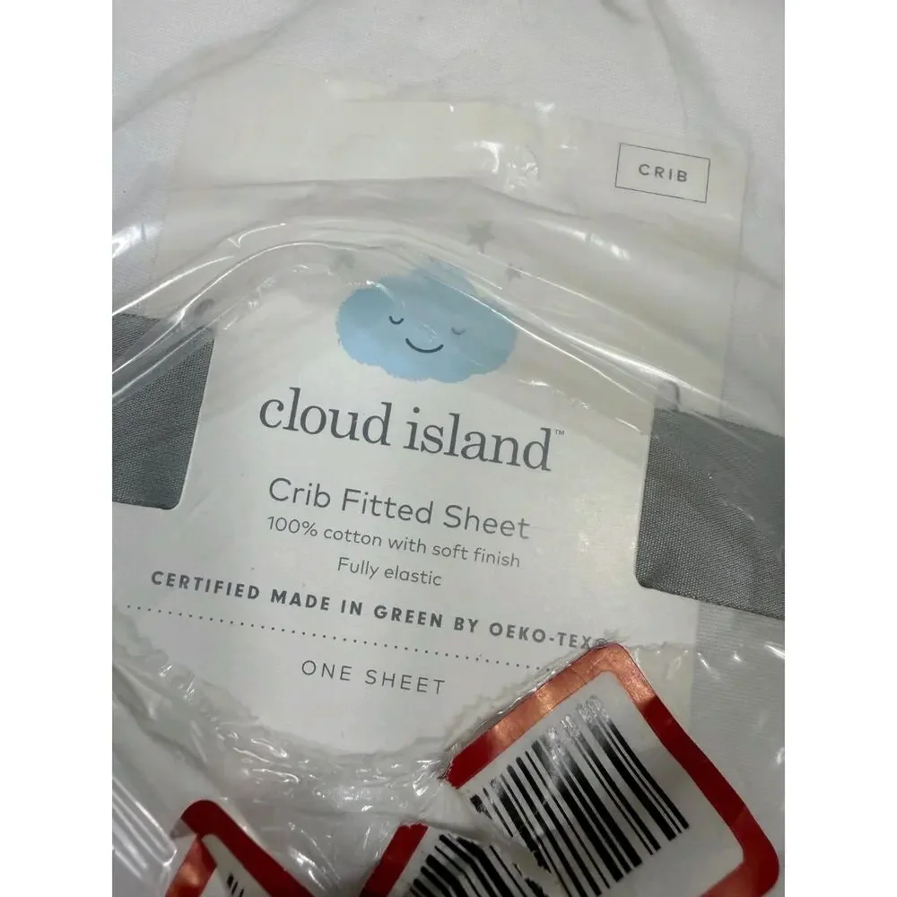 Fitted Crib Sheet Love to Dream Rainbow/Moon/Stars Gray Cloud Island 1 Piece NEW